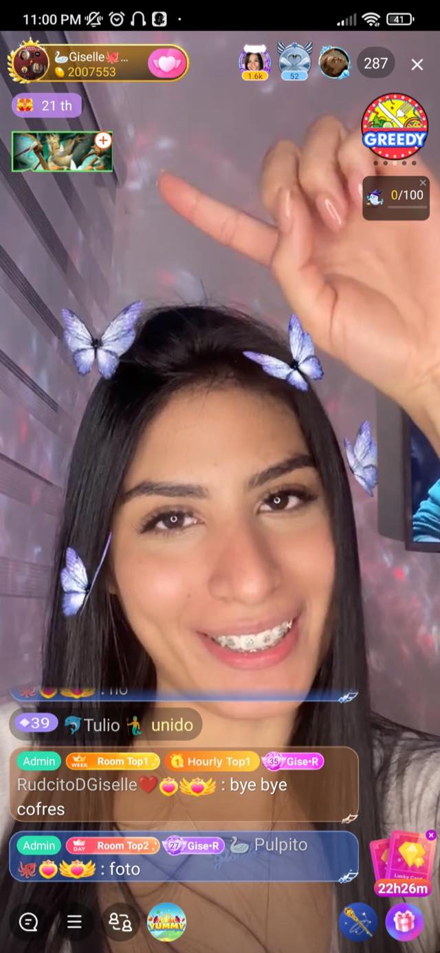 Creadora transmitiendo en BIGO LIVE